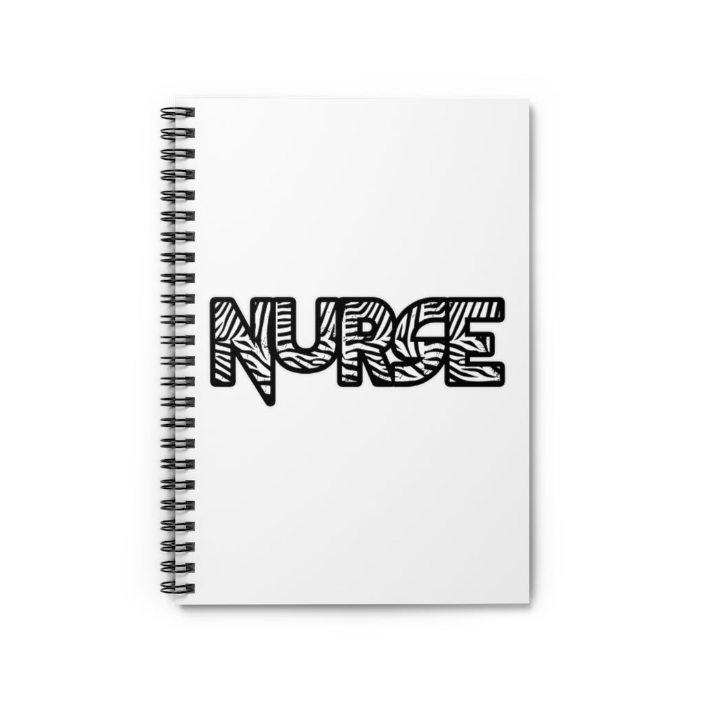 Bold Nurse Zebra Print Spiral Notebook - Ruled Line