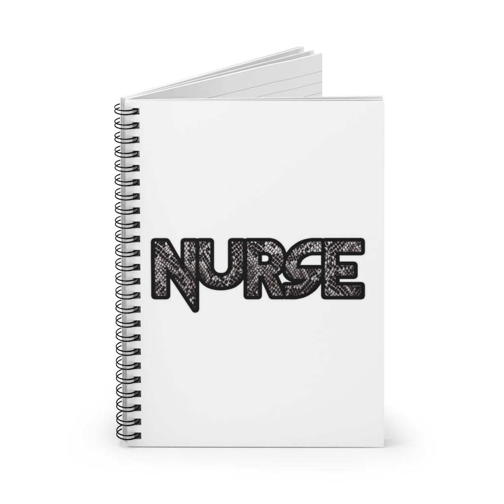 Bold Nurse Snake Print Spiral Notebook - Ruled Line