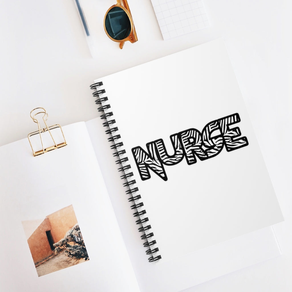 Bold Nurse Zebra Print Spiral Notebook - Ruled Line