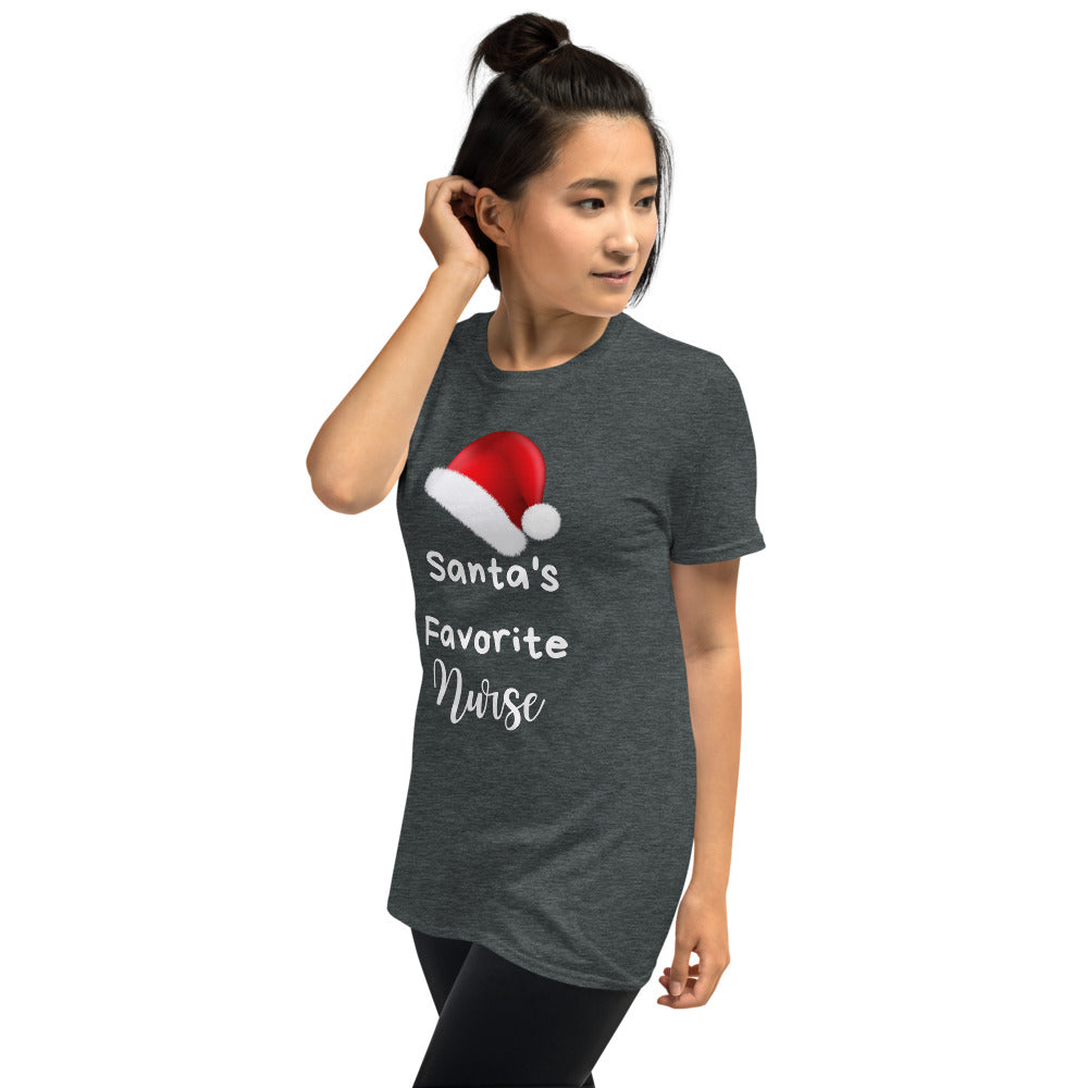 Santa's Favorite Nurse Short-Sleeve Unisex T-Shirt