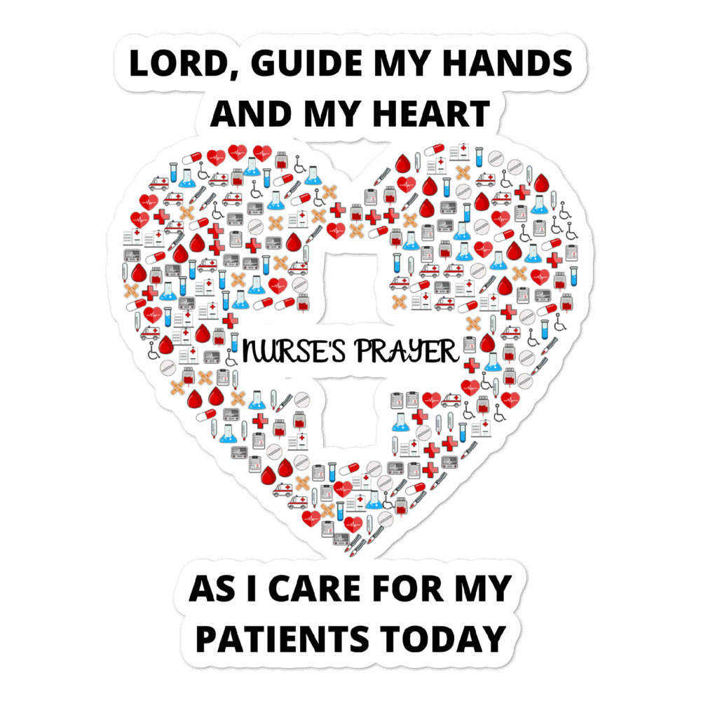 Nurses Prayer Bubble-free stickers