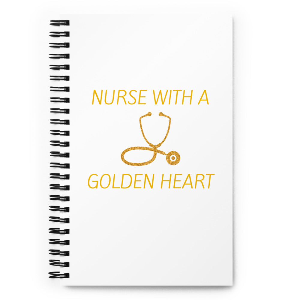 Nurse With A Golden Heart Spiral notebook