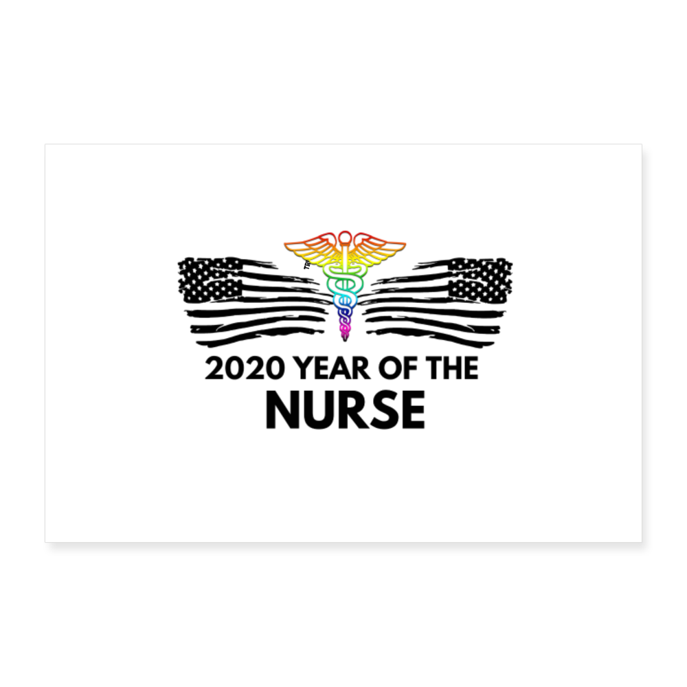 2020 Year Of The Nurse Poster 12x8 - white