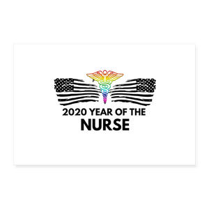 2020 Year Of The Nurse Poster 12x8 - white