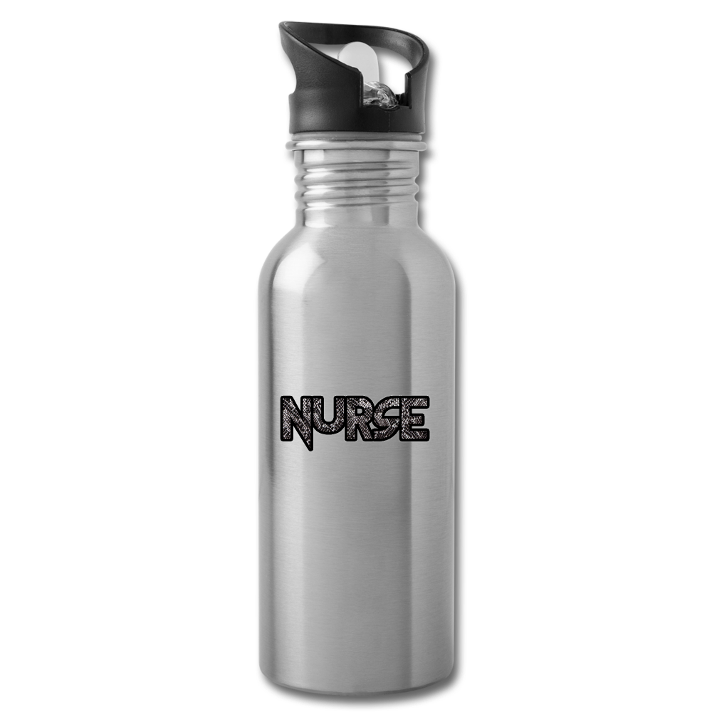 Zebra Nurse Water Bottle - silver