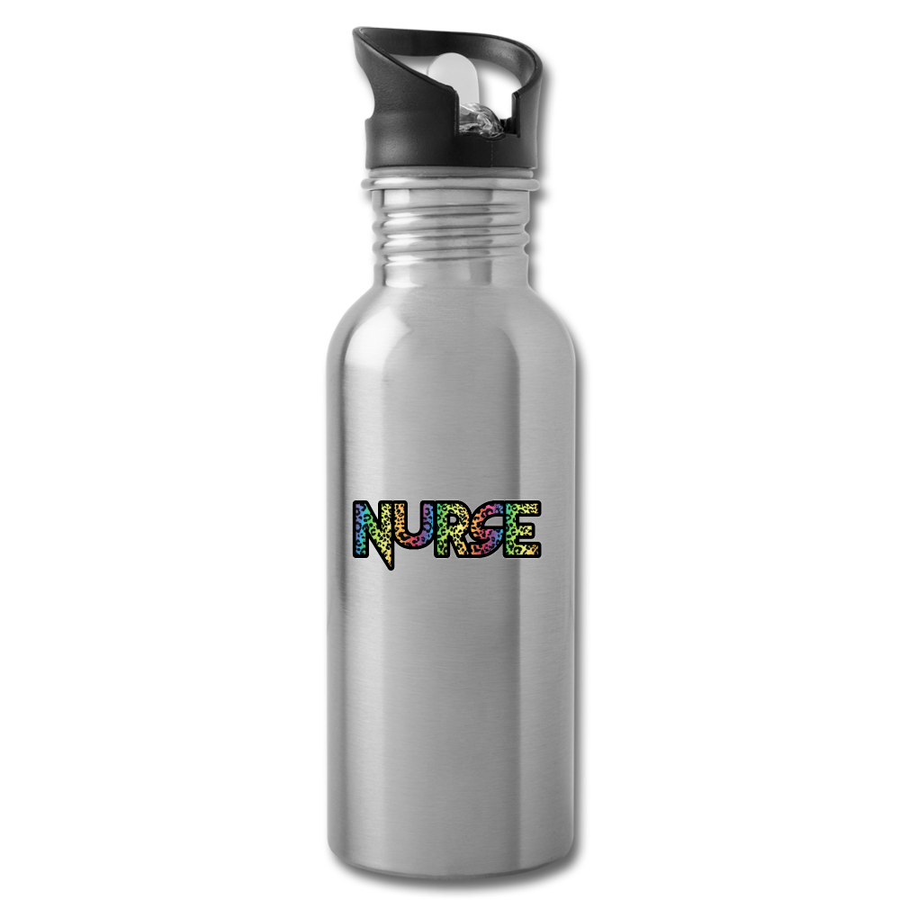 Cheetah Nurse Water Bottle - silver