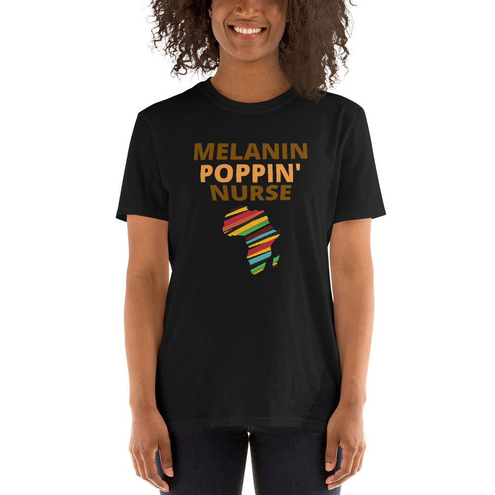 Melanin Poppin' Nurse Short-Sleeve Unisex T-Shirt