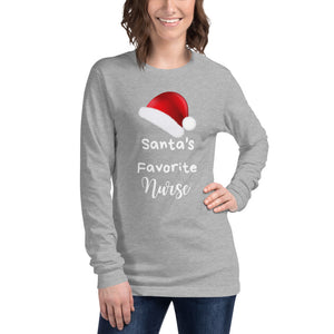 Santa's Favorite Nurse Unisex Long Sleeve Tee