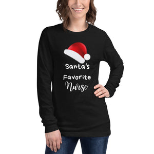 Santa's Favorite Nurse Unisex Long Sleeve Tee