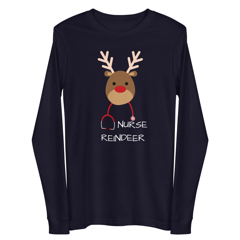 Nurse Reindeer Unisex Long Sleeve Tee