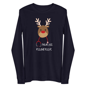 Nurse Reindeer Unisex Long Sleeve Tee